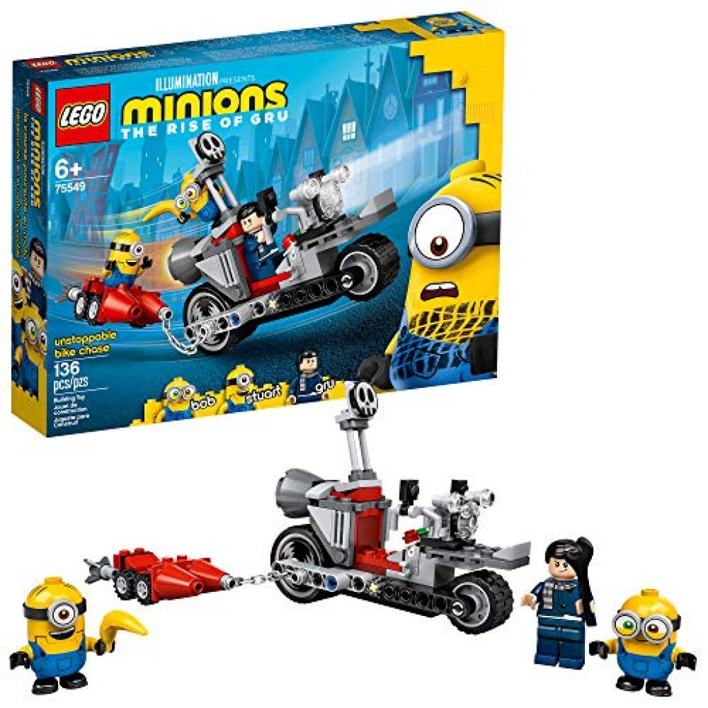 lego minions unstoppable bike chase building kit 75549