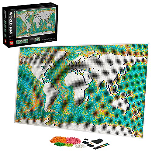 LEGO Art World Map 31203 Building Kit; Meaningful, Collectible Wall Art for DIY and Map Enthusiasts; New 2021 (11,695?Pieces)