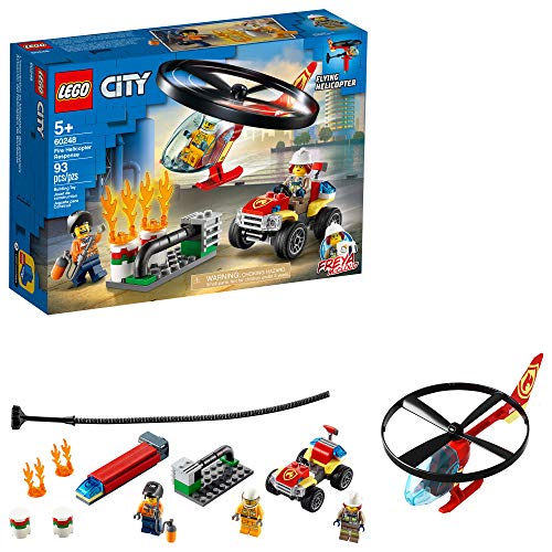 LEGO City Fire Helicopter Response 60248 Firefighter Toy, Fun Building Set for Kids (93 Pieces)