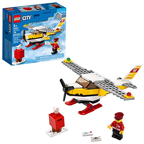 LEGO City Mail Plane 60250 Pretend-Play Toy, Fun Building Set for Kids (74 Pieces)