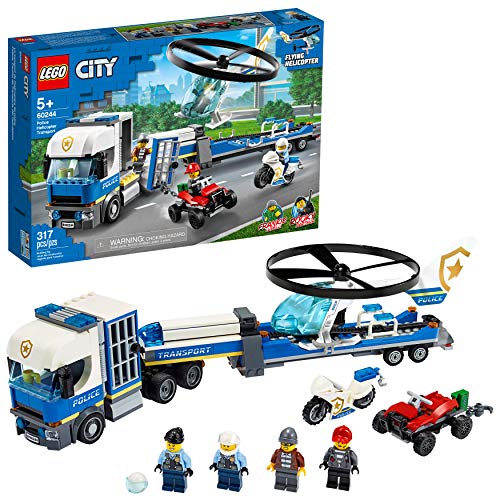 LEGO City Police Helicopter Chase 60244 Police Toy, Cool Building Set for Kids (317 Pieces)