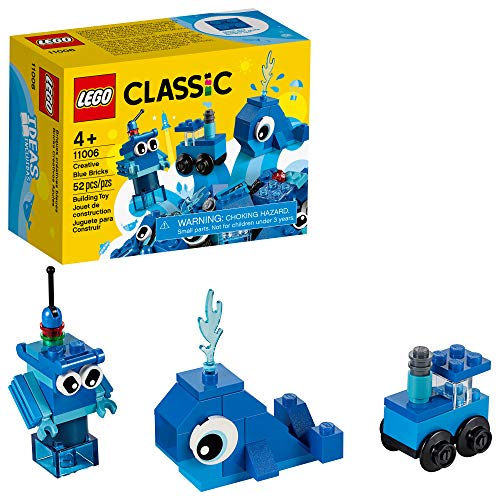 LEGO Classic Creative Blue Bricks 11006 Kids? Building Toy Starter Set with Blue Bricks to Inspire Imaginative Play (52 Pieces)