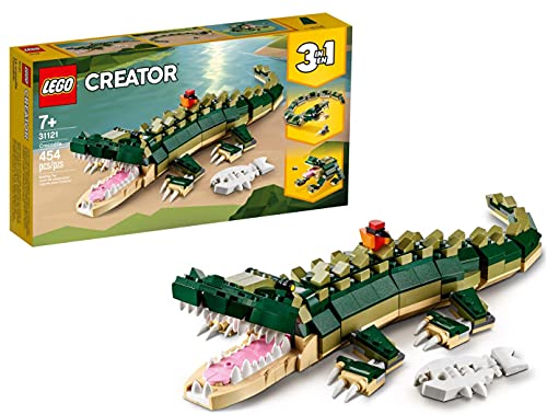 LEGO Creator 3in1 Crocodile 31121 Building Toy Featuring Wild Animal Toys (454 Pieces)
