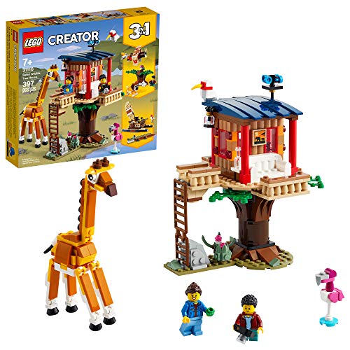 LEGO Creator 3in1 Safari Wildlife Tree House 31116 Building Kit Featuring a House Toy, Biplane Toy and Catamaran Toy; Best Building Sets for Kids Who Love Imaginative Play, New 2021 (397 Pieces)