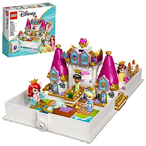 LEGO Disney Ariel, Belle, Cinderella and Tiana?s Storybook Adventures 43193 Building Toy for Kids; New 2021 (130 Pieces)