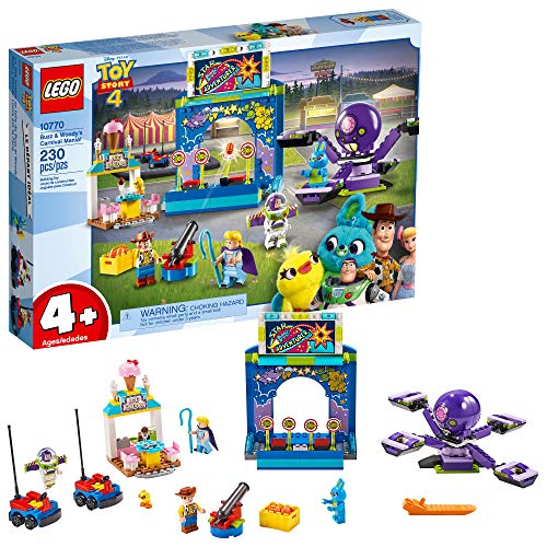 LEGO Disney Pixar?s Toy Story 4 Buzz Lightyear & Woody?s Carnival Mania 10770 Building Kit, Carnival Playset with Shooting Game & Toy Story Characters, New 2019 (230 Pieces)