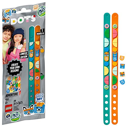 LEGO DOTS Adventure Bracelets 41918 Top DIY Craft Bracelet Toy Kit for Kids, New 2021 (34 Pieces)