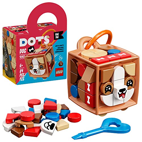 LEGO DOTS Bag Tag Dog 41927 DIY Craft and Decorations Kit; Perfect Creative Gift for Kids Who Like to Make Their Own Bag Tag Accessories, New 2021 (84 Pieces)