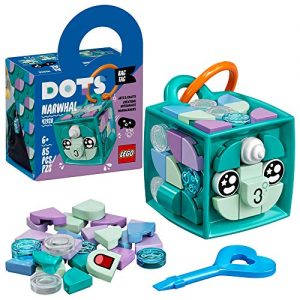 LEGO DOTS Bag Tag Narwhal 41928 DIY Craft Decorations Kit; Gift for Kids Who Like to Make Their Own Bag Tag Accessories; Makes a Cool, Customizable Toy Treat for Self-Expression, New 2021 (85 Pieces)