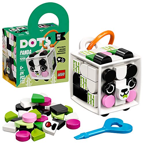LEGO DOTS Bag Tag Panda 41930 DIY Craft Accessories and Decorations Kit; A Creative Gift for Kids Who Like to Make Their Own Bag Tags, New 2021 (84 Pieces)
