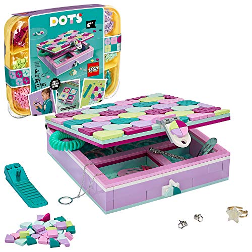 LEGO DOTS Jewelry Box 41915 Craft Decorations Art Kit, for Kids Who are Into Cool Arts and Crafts, A Great Entrance into Unique Arts and Crafts Toys for Kids (374 Pieces), Multicolor