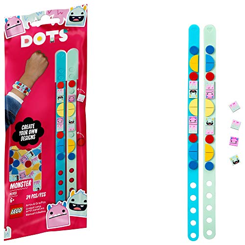 LEGO DOTS Monster Bracelets 41923 DIY Craft Kit; A Cute, Unique Set for First-Time Crafters, New 2021 (34 Pieces)