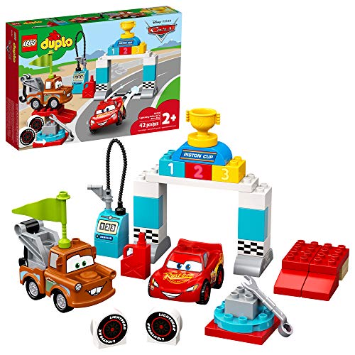 LEGO DUPLO Disney and Pixar Cars Lightning McQueen’s Race Day 10924 Toddler Toy with Lightning McQueen and Mater; Great Gift for Kids Who Love Race Car Toys and Tow Trucks, New 2020 (42 Pieces)