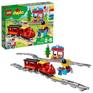 LEGO DUPLO Steam Train 10874 Remote-Control Building Blocks Set Helps Toddlers Learn, Great Educational Birthday Gift (59 Pieces)