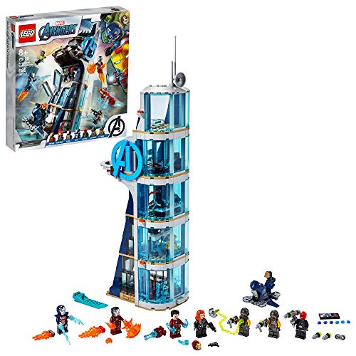 LEGO Marvel Avengers: Avengers Tower Battle 76166 Collectible Building Toy with Action Scenes and Superhero Minifigures; Cool Holiday or Birthday Gift (685 Pieces)