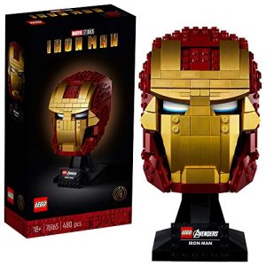 LEGO Marvel Avengers Iron Man Helmet 76165; Brick Iron Man-Mask for-Adults to Build and Display, Creative Challenge for Marvel Fans (480 Pieces)
