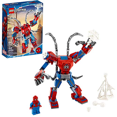 LEGO Marvel Spider-Man: Spider-Man Mech 76146 Kids’ Superhero Building Toy, Playset with Mech and Minifigure (152 Pieces)