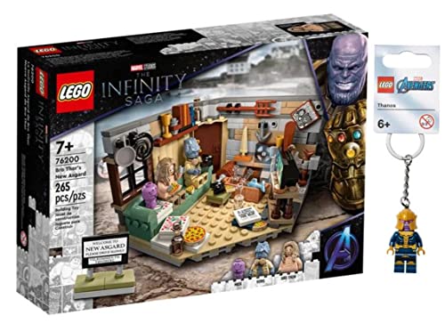 Lego Marvel Studios 76200 The Infinity Saga: Bro Thor’s New Asgard + Thanos Keychain Exclusive Bundle