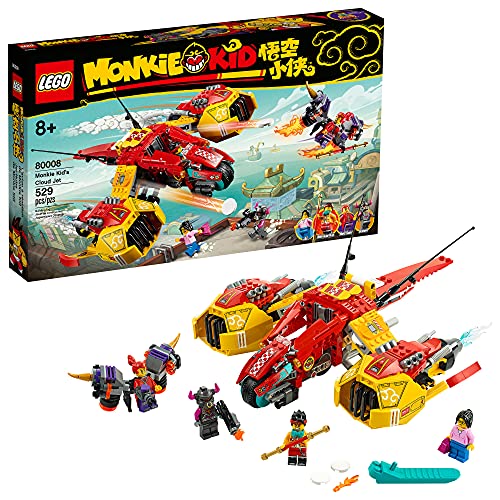LEGO Monkie Kid: Monkie Kid?s Cloud Jet 80008 Aircraft Toy Building Kit (529 Pieces)