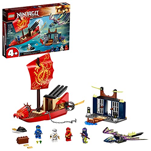 LEGO NINJAGO Legacy Final Flight of Destiny?s Bounty 71749 Ship Playset Building Kit, with Dragon and Jet Ski Toys; New 2021 (147 Pieces)