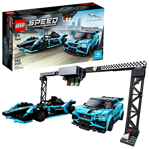 LEGO Speed Champions Formula E Panasonic Jaguar Racing Gen2 car and Jaguar I-PACE eTROPHY 76898 Building Kit (564 Pieces),Multicolor,Standard