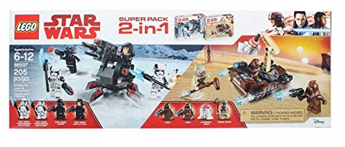 LEGO Star Wars 66597 Super Battle Pack 2 in 1 Includes 75198 Tatooine and 75197 First Order Specialist Packs, Multi-Colored