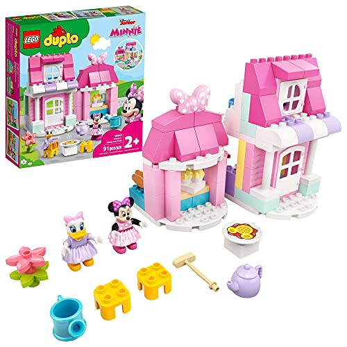 LEGO?DUPLO?Disney?Minnie?s?House?and Caf? 10942?Dollhouse?Building?Toy?for?Kids?with?Minnie?Mouse?and?Daisy?Duck; New 2021?(91?Pieces)